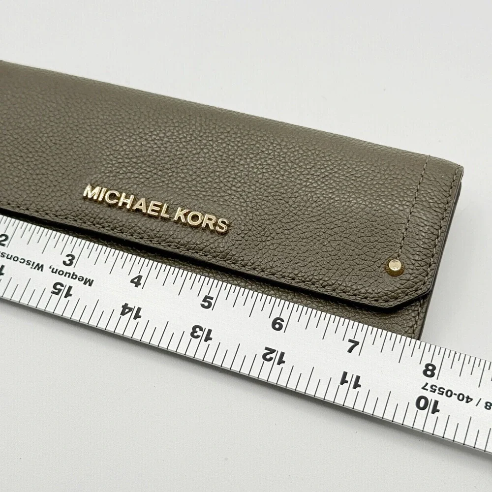 Michael Kors Adele Slim Continental Wallet Olive Green Leather 32T7GAYE1L